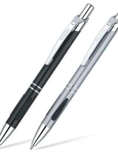 Ручка шариковая BRAUBERG бизнес-класса 'Ministe', корпус асс., серебр.детали, рез.вставк., 1мм, синя