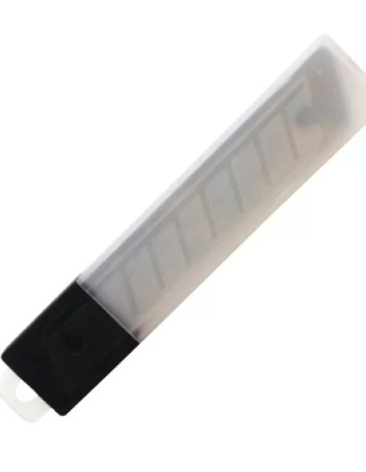 Лезвия для канцелярских ножей 18мм, 10шт в пластиковом пенале.